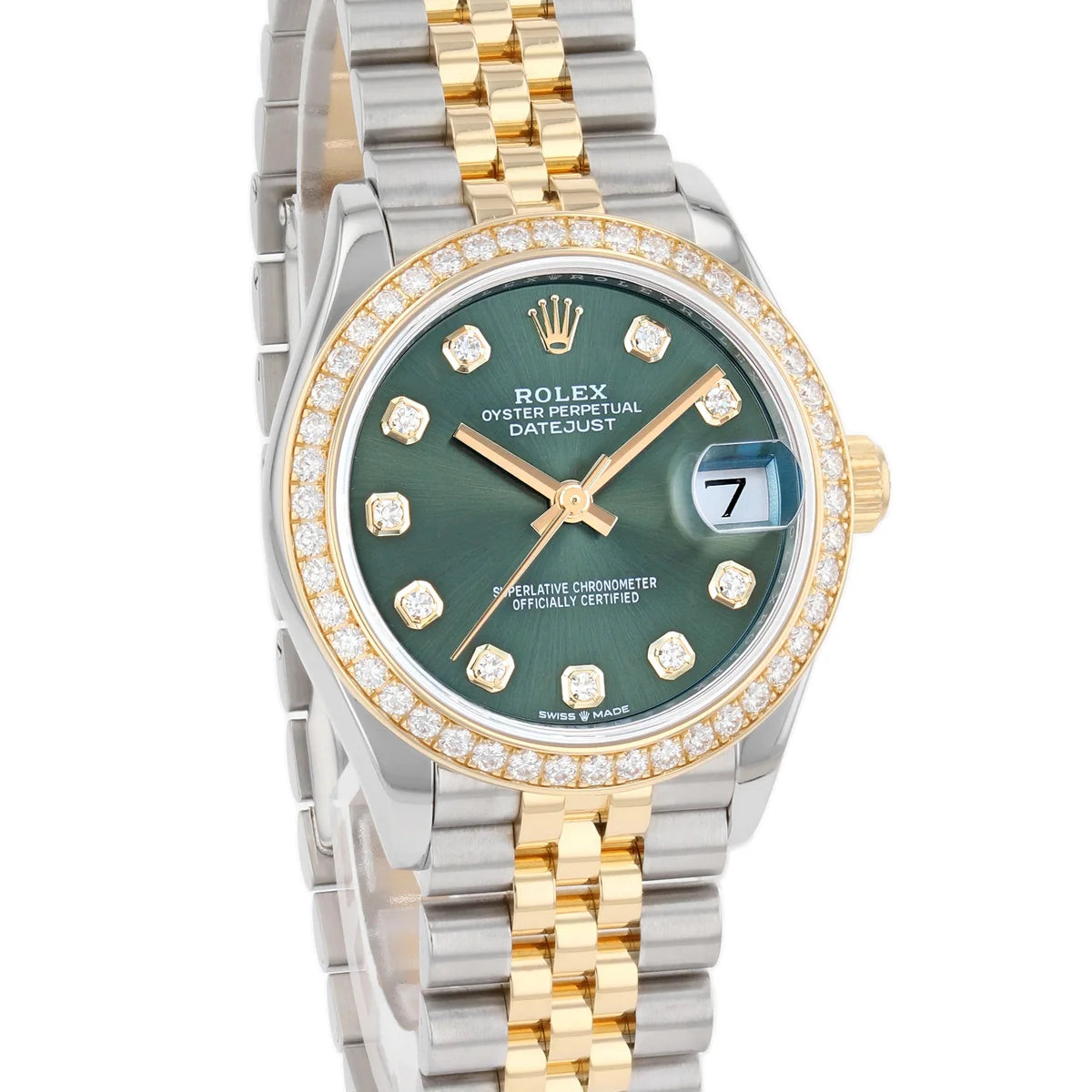 ROLEX DATEJUST 278383RBR GREEN DIAL FACTORY DIAMOND BEZEL NEW 2026