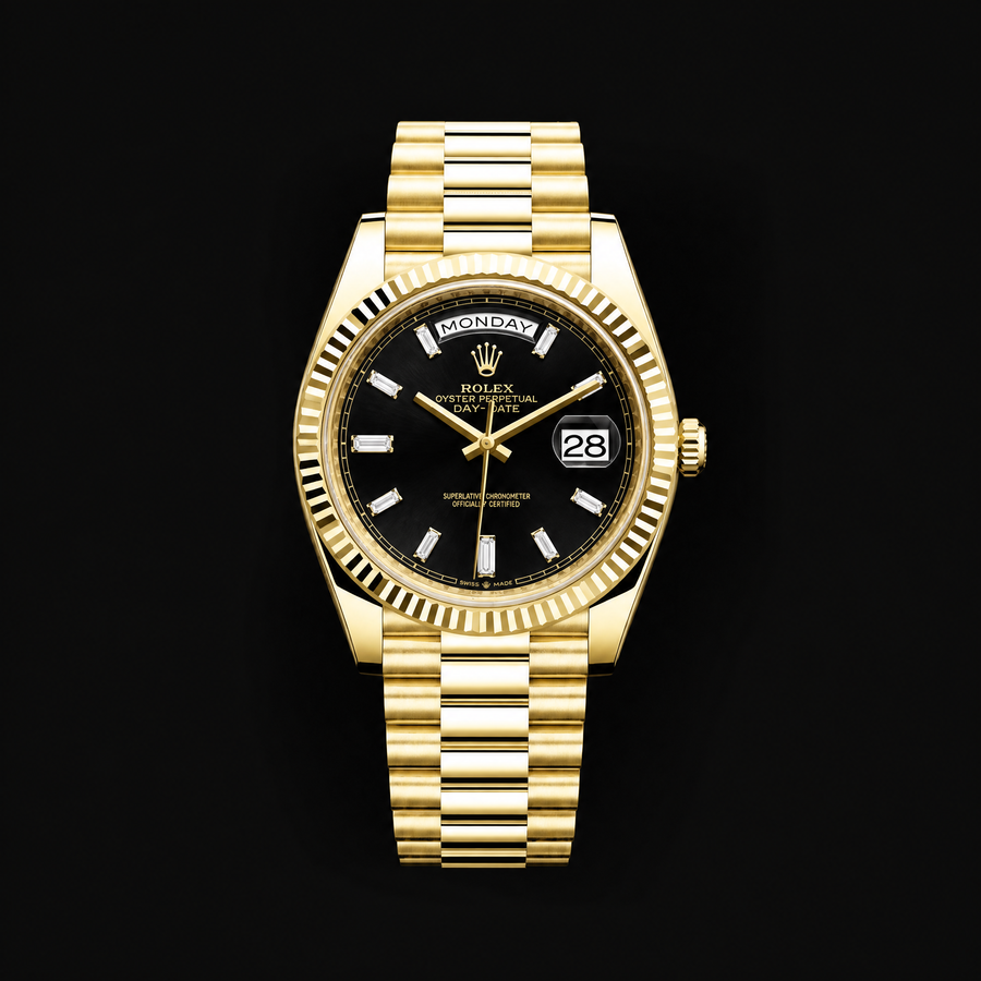 ROLEX DAY-DATE 40 228238-0004 BLACK BAGUETTE DIAL NEW 2026